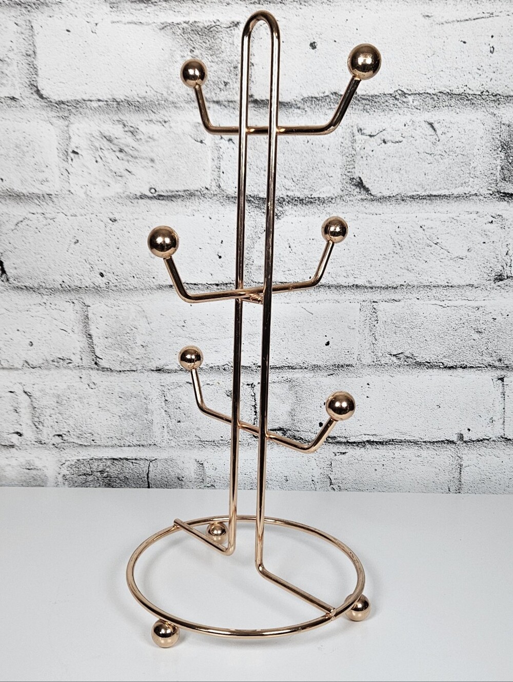 Rose Gold Tone Tiered Jewelry Tree Necklace Bracelet Display Stand